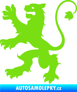 Samolepka Lev heraldika 002 levá zelená kawasaki