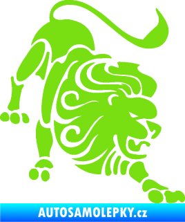 Samolepka Lev zvěrokruh 004 pravá zelená kawasaki