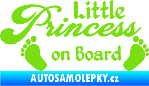 Samolepka Little princess on board 002 nápis s nožičkami zelená kawasaki