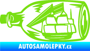 Samolepka Loď v láhvi 001 levá zelená kawasaki