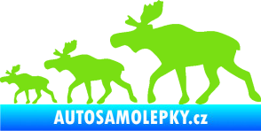 Samolepka Losí rodinka levá zelená kawasaki