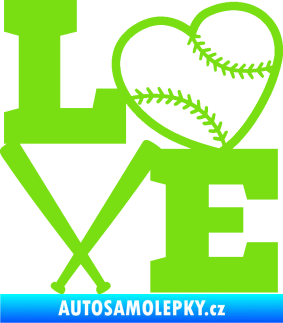 Samolepka Love baseball zelená kawasaki