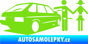 Samolepka Love car love girl levá zelená kawasaki