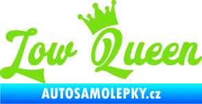Samolepka Low Queen 001 nápis královna zelená kawasaki
