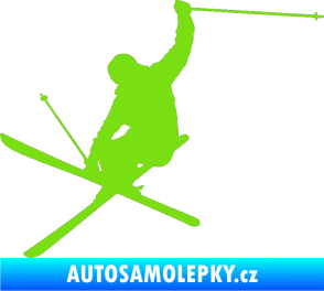 Samolepka Lyžař 024 levá zelená kawasaki
