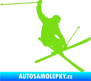 Samolepka Lyžař 024 pravá zelená kawasaki
