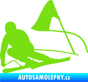 Samolepka Lyžař 025 levá zelená kawasaki