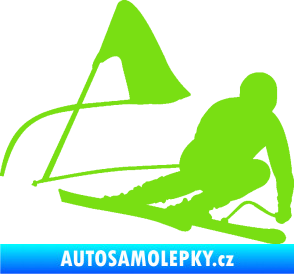 Samolepka Lyžař 025 pravá zelená kawasaki