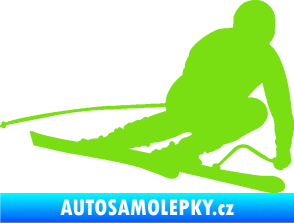 Samolepka Lyžař 026 pravá zelená kawasaki