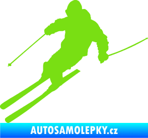 Samolepka Lyžař 027 levá zelená kawasaki