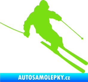 Samolepka Lyžař 027 pravá zelená kawasaki