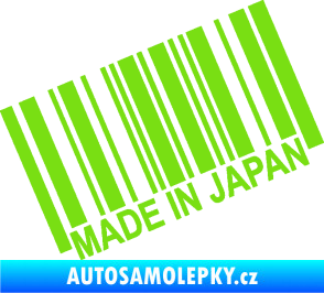 Samolepka Made in Japan 003 čárový kód zelená kawasaki