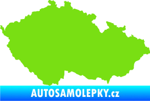 Samolepka Mapa České republiky 001  zelená kawasaki