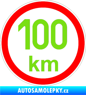 Samolepka Maximální rychlost 100km - nejvyšší konstrukční rychlost zelená kawasaki