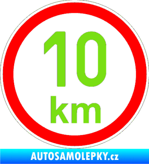 Samolepka Maximální rychlost 10km - nejvyšší konstrukční rychlost zelená kawasaki