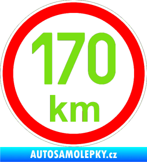 Samolepka Maximální rychlost 170km - nejvyšší konstrukční rychlost zelená kawasaki
