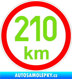 Samolepka Maximální rychlost 210km - nejvyšší konstrukční rychlost zelená kawasaki