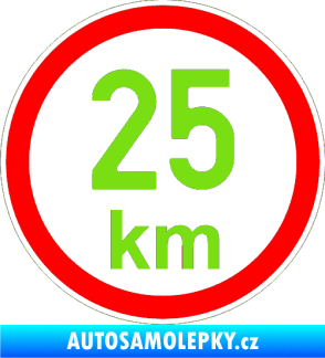 Samolepka Maximální rychlost 25km - nejvyšší konstrukční rychlost zelená kawasaki