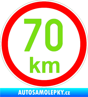 Samolepka Maximální rychlost 70km - nejvyšší konstrukční rychlost zelená kawasaki
