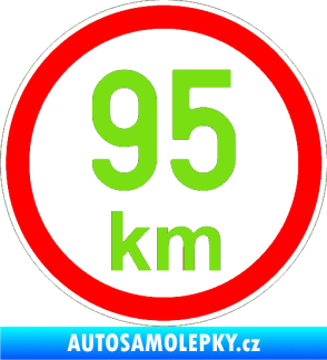 Samolepka Maximální rychlost 95km - nejvyšší konstrukční rychlost zelená kawasaki