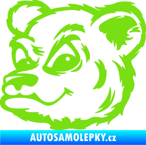 Samolepka Medvěd 011 levá hlava zelená kawasaki