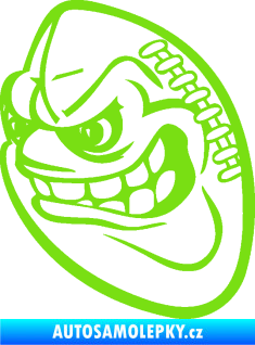 Samolepka Míč na americký fotbal 001 levá s obličejem zelená kawasaki