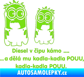 Samolepka Mimoňi zelená kawasaki