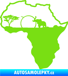 Samolepka Motiv Afrika 002 slon zelená kawasaki