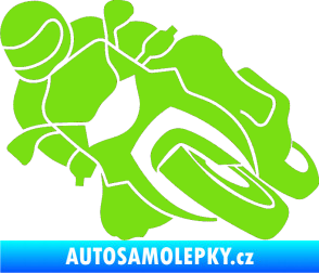 Samolepka Motorka 001 levá silniční motorky zelená kawasaki