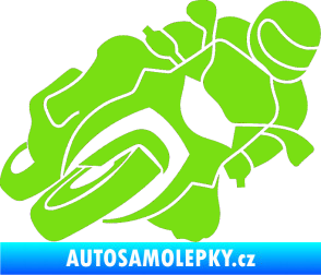 Samolepka Motorka 001 pravá silniční motorky zelená kawasaki