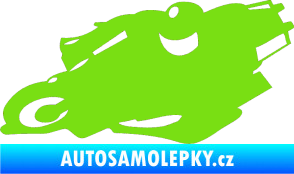 Samolepka Motorka 007 levá silniční motorky zelená kawasaki