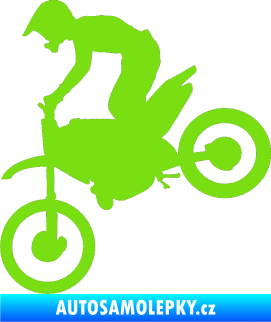 Samolepka Motorka 015 levá motokros zelená kawasaki