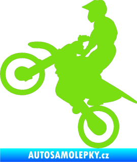 Samolepka Motorka 024 levá motokros zelená kawasaki