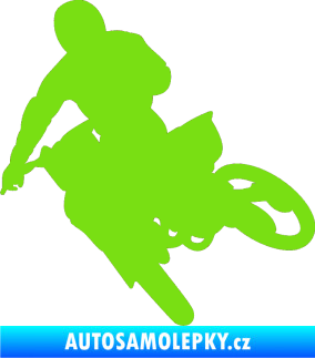 Samolepka Motorka 025 levá motokros zelená kawasaki