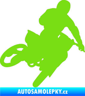 Samolepka Motorka 025 pravá motokros zelená kawasaki