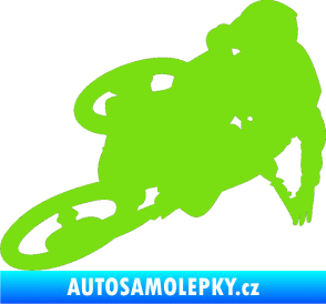 Samolepka Motorka 026 levá motokros freestyle zelená kawasaki
