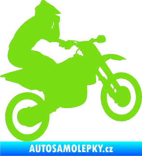 Samolepka Motorka 027 pravá motokros zelená kawasaki