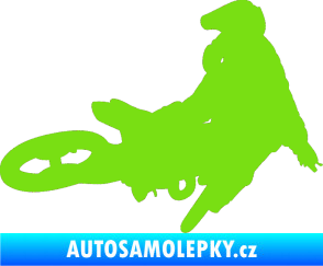 Samolepka Motorka 028 pravá motokros zelená kawasaki