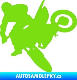 Samolepka Motorka 033 levá motokros zelená kawasaki