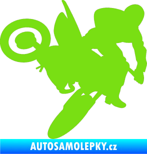 Samolepka Motorka 033 pravá motokros zelená kawasaki