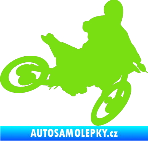 Samolepka Motorka 034 pravá motokros zelená kawasaki