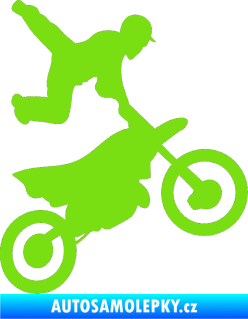 Samolepka Motorka 036 pravá motokros freestyle zelená kawasaki