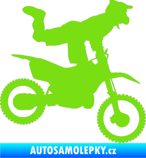 Samolepka Motorka 038 pravá motokros freestyle zelená kawasaki