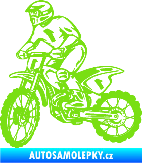 Samolepka Motorka 043 levá motokros zelená kawasaki