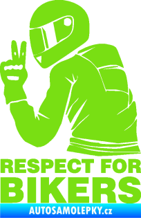 Samolepka Motorkář 004 respect for bikers nápis zelená kawasaki