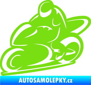 Samolepka Motorkář 011 levá zelená kawasaki