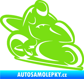 Samolepka Motorkář 011 pravá zelená kawasaki