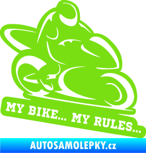 Samolepka Motorkář 012 pravá s textem zelená kawasaki