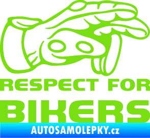 Samolepka Motorkář 014 pravá respect for bikers zelená kawasaki