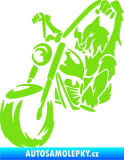 Samolepka Motorkář 015 levá harley zelená kawasaki